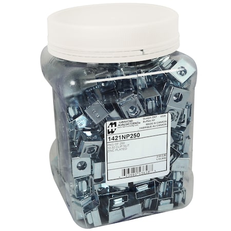 Hammond 10-32 Zinc Plated Clip Nuts, 250-Count 1421NP250